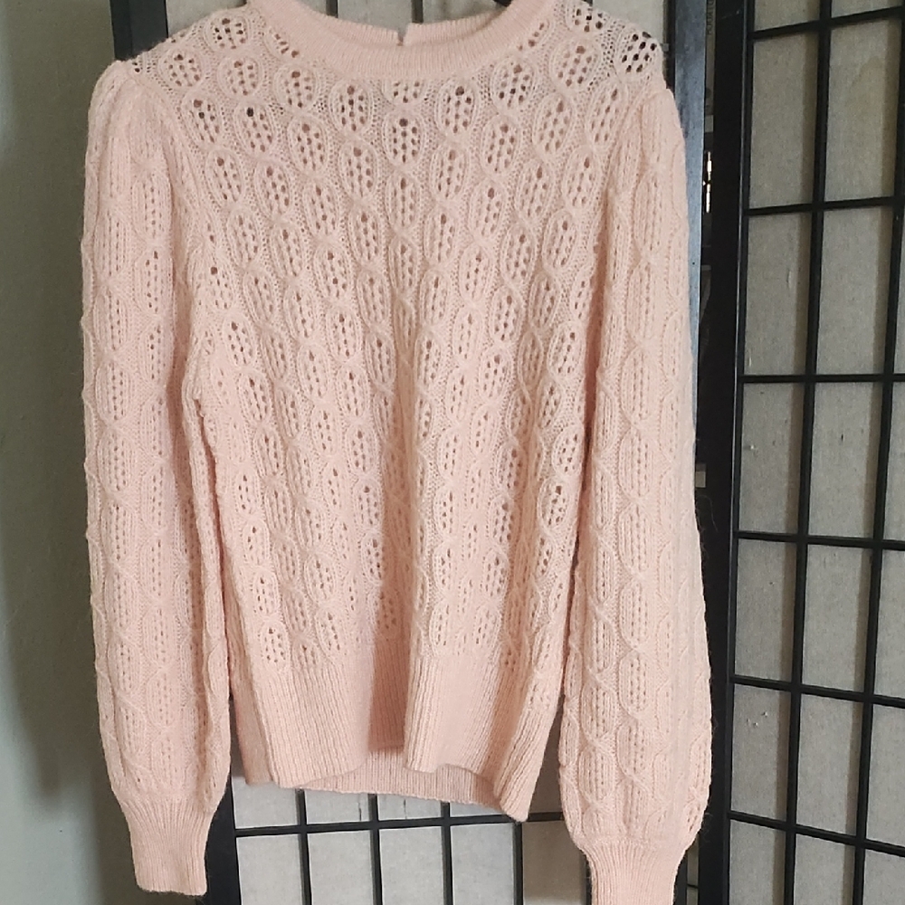 Women's Pink Cable Knit Sweater